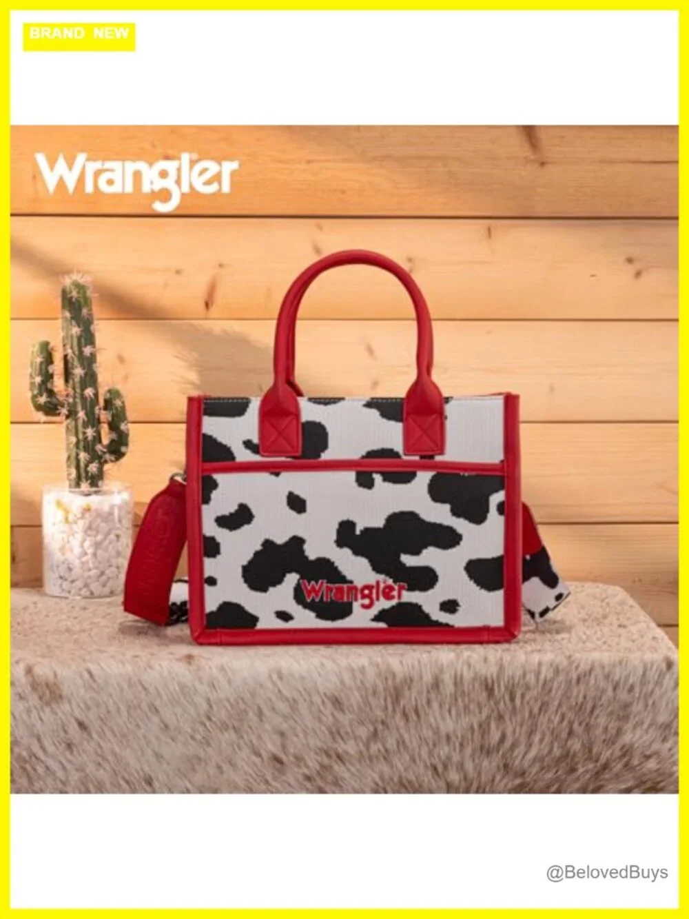 Vegan Leather Cow Print Tote Satchel with Fringe Tassels